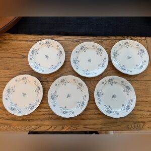 Set of 6 Johann Haviland Blue Garland Plates